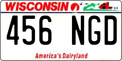 WI license plate 456NGD