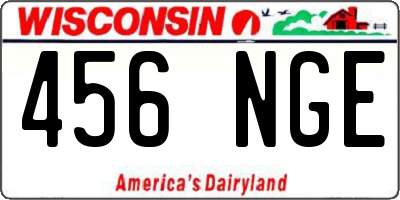 WI license plate 456NGE