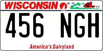 WI license plate 456NGH