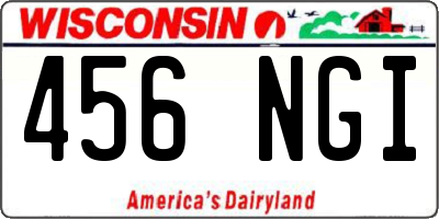 WI license plate 456NGI