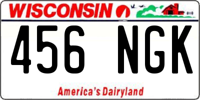WI license plate 456NGK