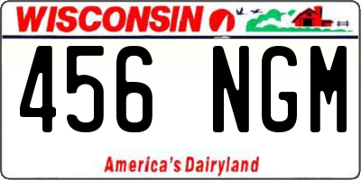 WI license plate 456NGM