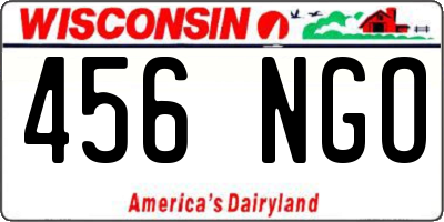 WI license plate 456NGO