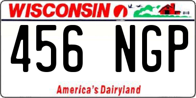WI license plate 456NGP