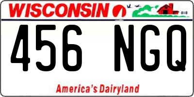 WI license plate 456NGQ