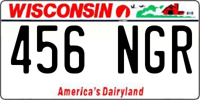 WI license plate 456NGR