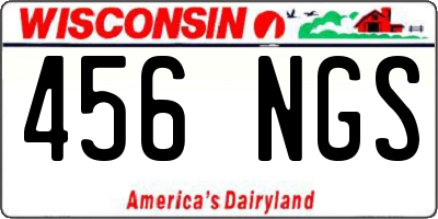 WI license plate 456NGS