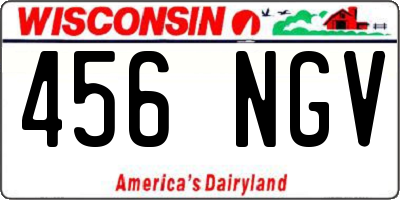 WI license plate 456NGV
