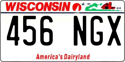 WI license plate 456NGX