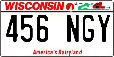 WI license plate 456NGY