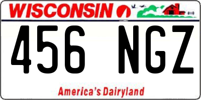 WI license plate 456NGZ