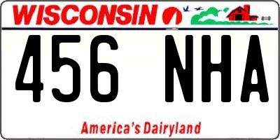 WI license plate 456NHA