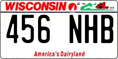 WI license plate 456NHB
