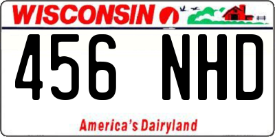 WI license plate 456NHD