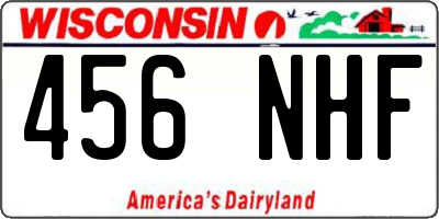 WI license plate 456NHF