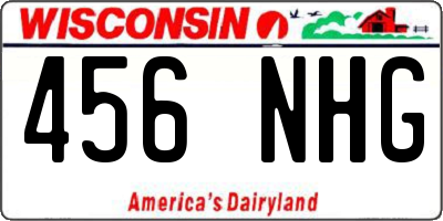WI license plate 456NHG