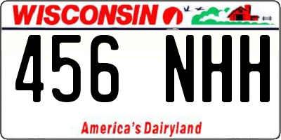 WI license plate 456NHH