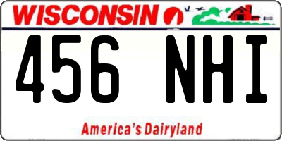WI license plate 456NHI