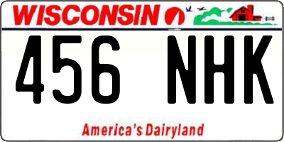 WI license plate 456NHK