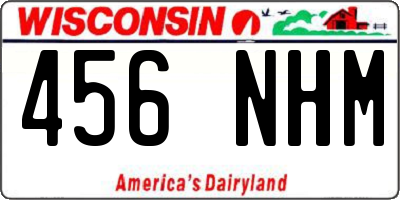 WI license plate 456NHM