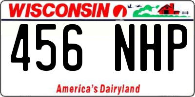 WI license plate 456NHP