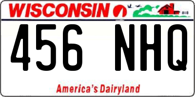 WI license plate 456NHQ
