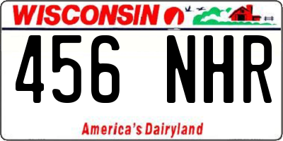 WI license plate 456NHR