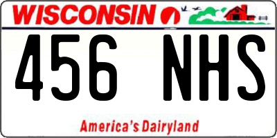 WI license plate 456NHS