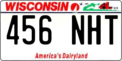 WI license plate 456NHT