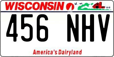 WI license plate 456NHV