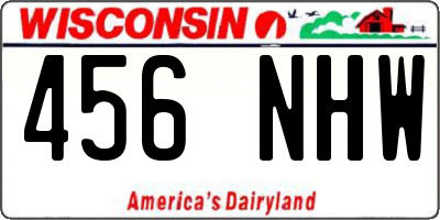 WI license plate 456NHW