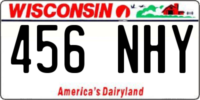 WI license plate 456NHY
