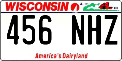 WI license plate 456NHZ