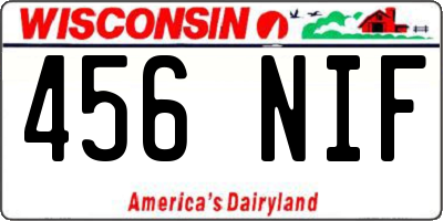 WI license plate 456NIF