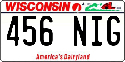 WI license plate 456NIG
