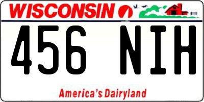 WI license plate 456NIH