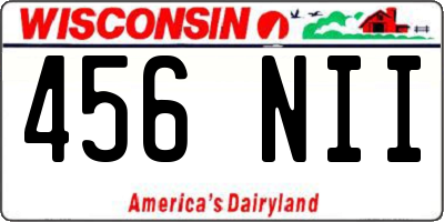 WI license plate 456NII