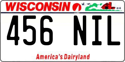 WI license plate 456NIL