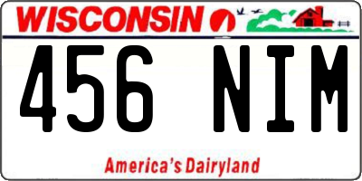 WI license plate 456NIM