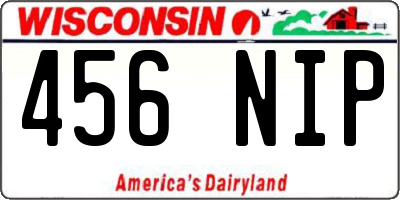 WI license plate 456NIP