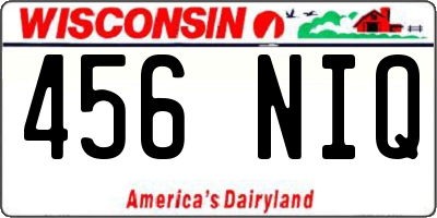 WI license plate 456NIQ