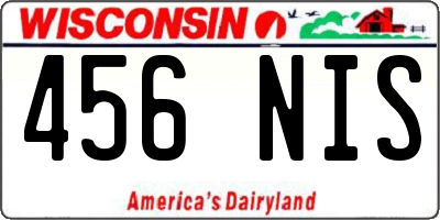 WI license plate 456NIS