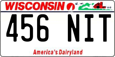 WI license plate 456NIT