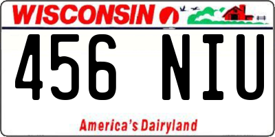 WI license plate 456NIU