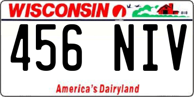 WI license plate 456NIV