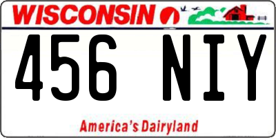 WI license plate 456NIY