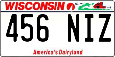 WI license plate 456NIZ