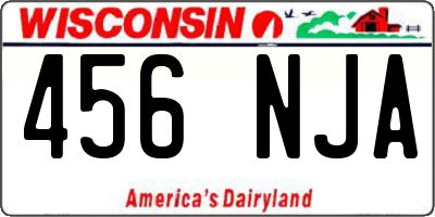 WI license plate 456NJA