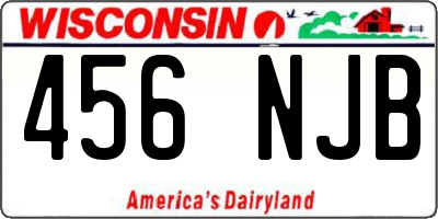 WI license plate 456NJB