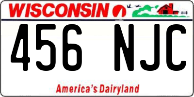 WI license plate 456NJC